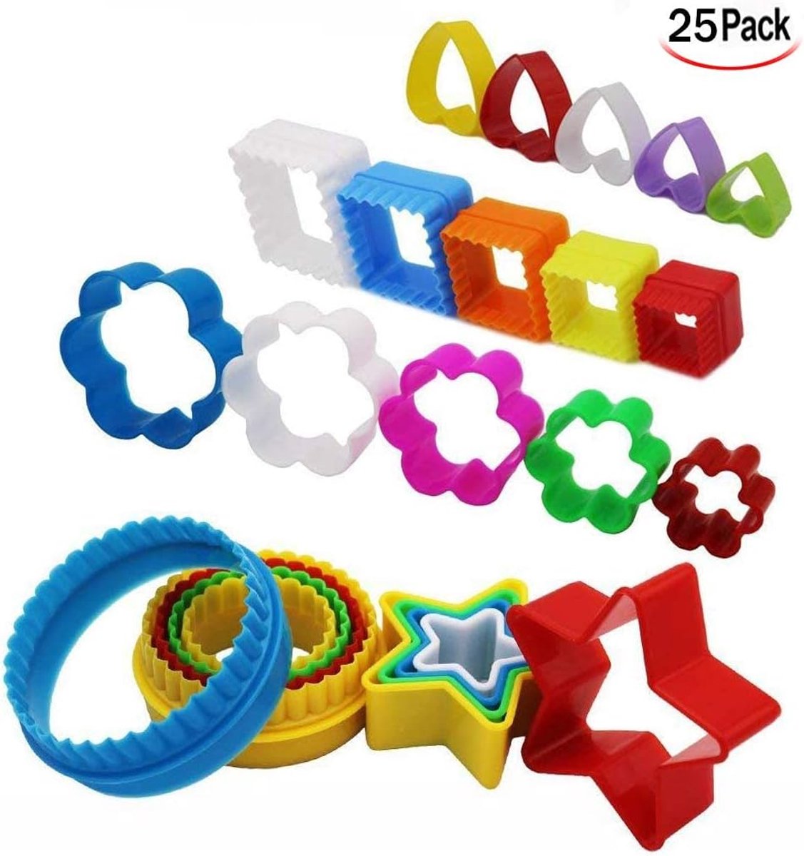 25 pieces of cookie cutters mini small plastic cookie cutters geometric cookie cutters set - ShopVlot