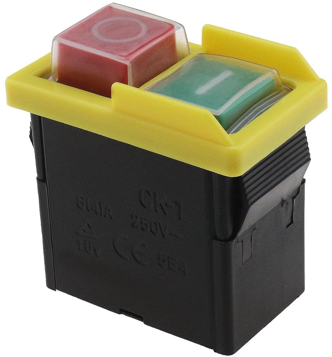 Solenoid startschakelaar 6A 250V - waterdicht - compacte elektromagnetische drukknop - ideaal voor schuurmachines - ShopVlot