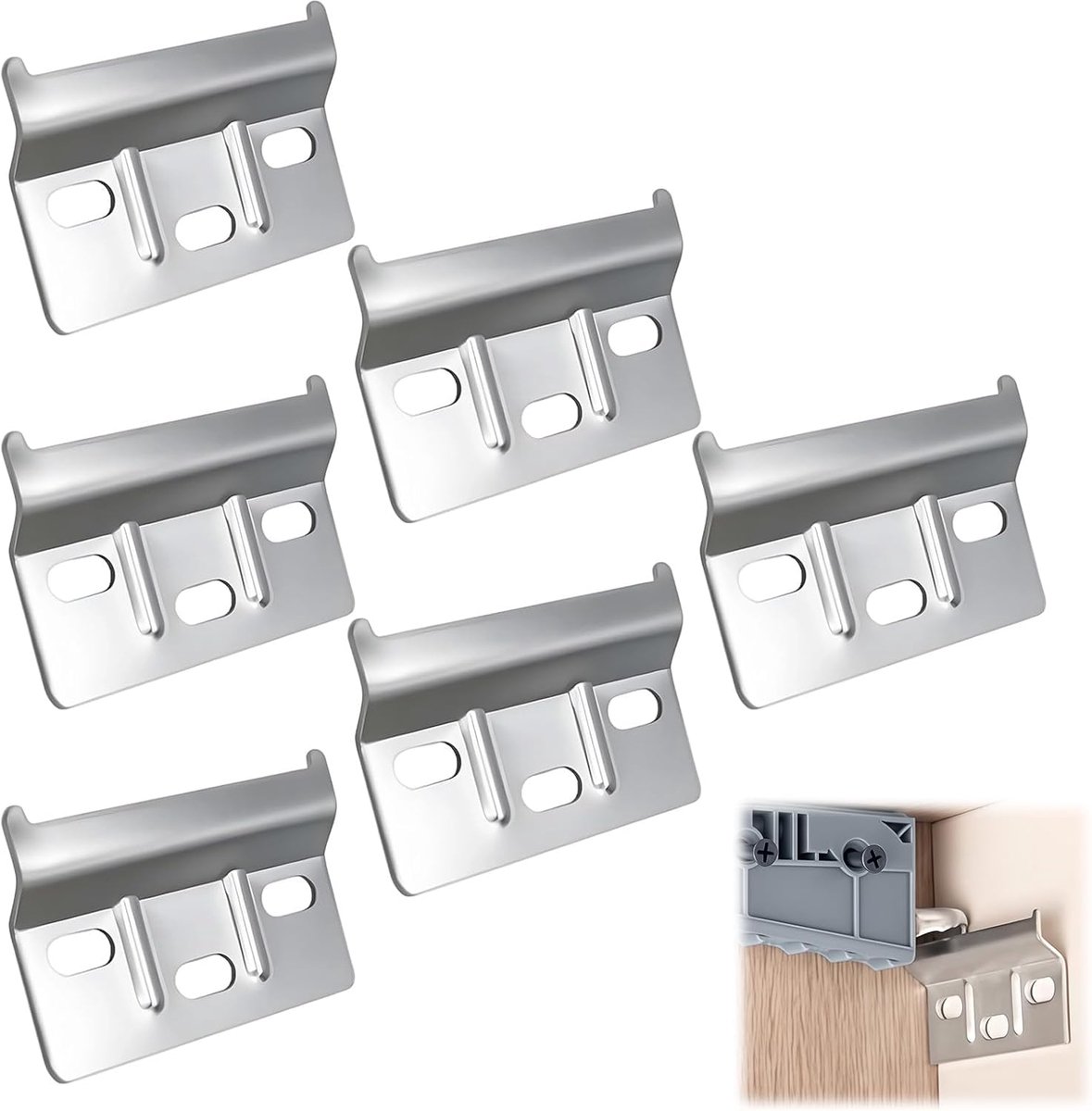 Pack of 6 Hanging Rails, Plate Holder Mounting, Hanging Rail Fixing, Cabinets, Furniture for Hanging, Cabinet, Wardrobe - ShopVlot