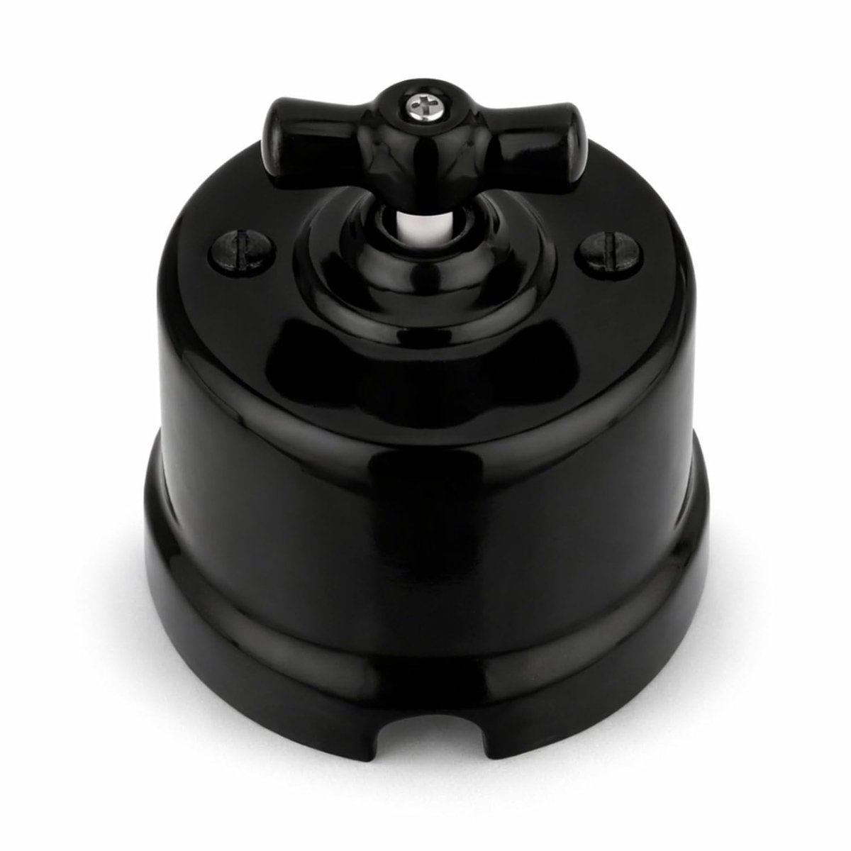 Surface mounted porcelain retro rotary, button, call button, all-in-one, series QR1 black - ShopVlot