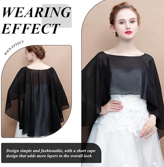 Deze tweedelige set bestaat uit korte, comfortabele, ademende en stijlvolle dunne chiffon sjaaltjes. Ze zijn creatief, casual, eenvoudig en veelzijdig, en kunnen als kledingaccessoire worden gebruikt. — afbeelding 5