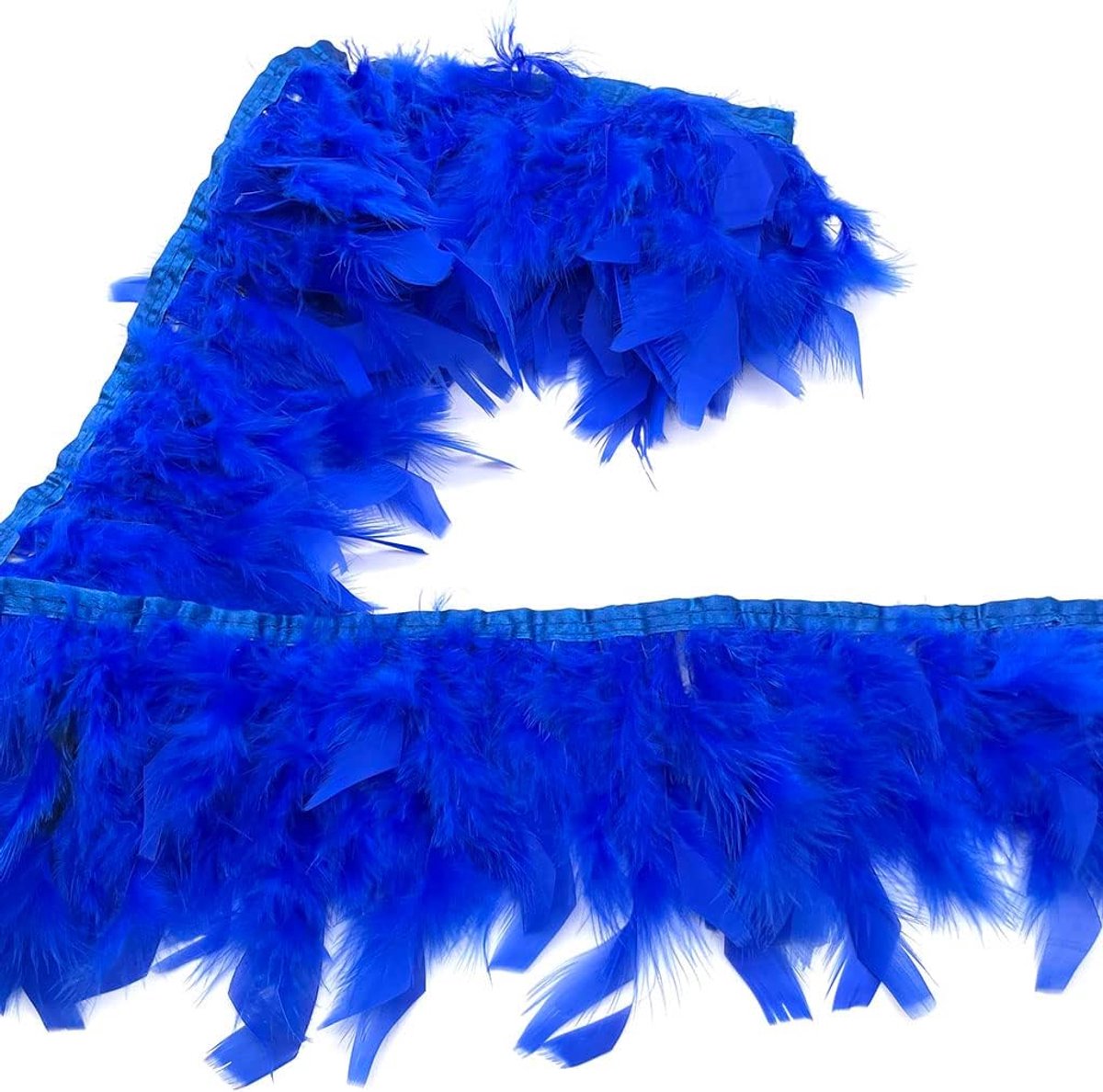 Veren franje 2 meter - koningsblauw - decoratie voor feestkleding - ideaal voor DIY projecten - ShopVlot