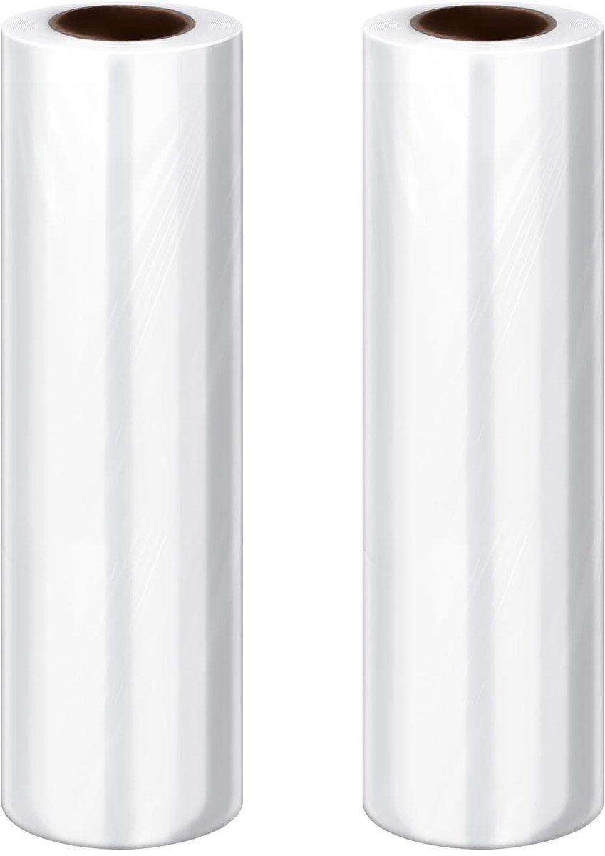 ATOMUS 2 Rolls Self Adhesive PE Food Grade Cling Film 0.015mm Clear Pallet Wrap 30cmx100m for Tattoo Armrest - ShopVlot