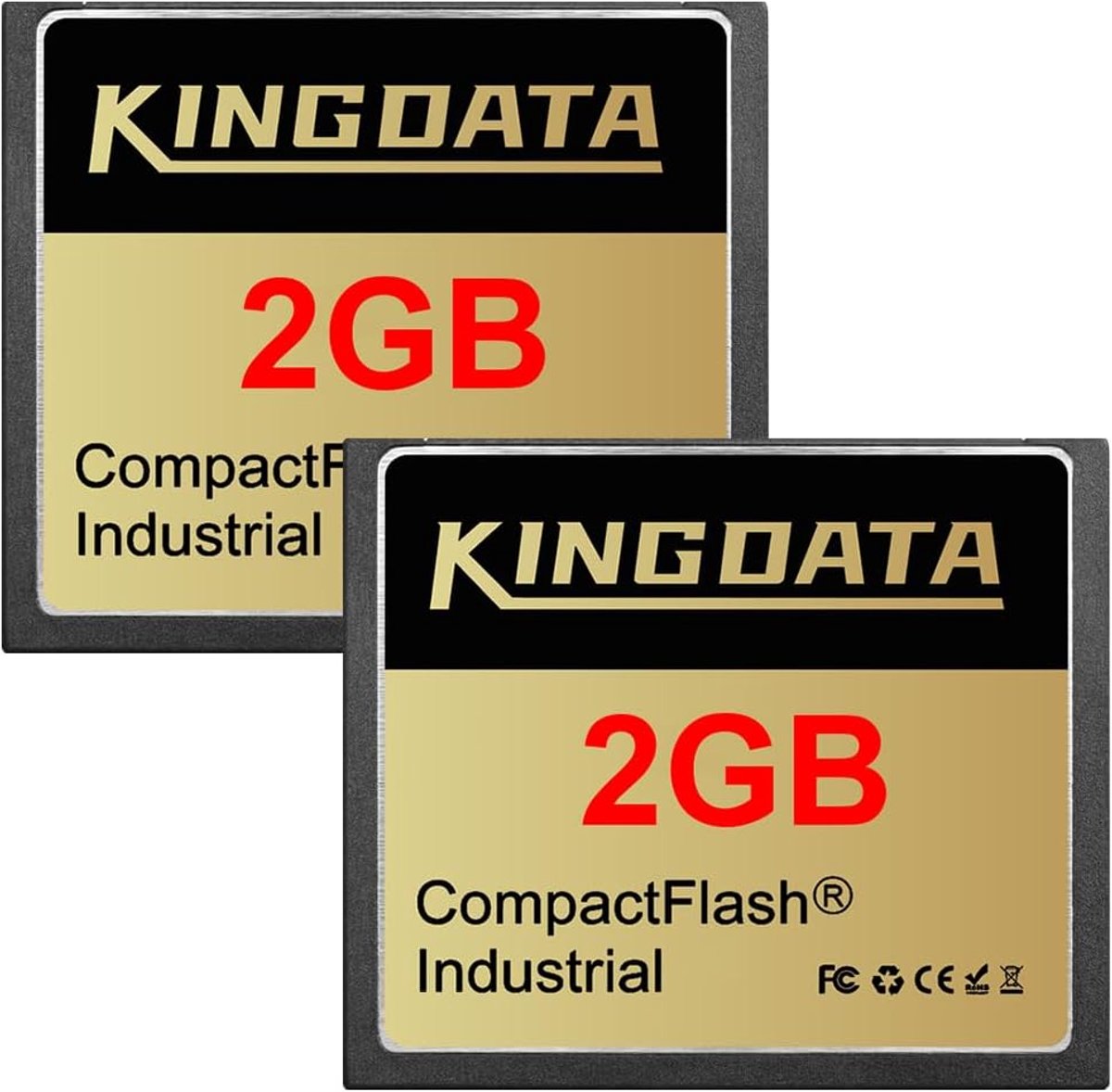Industriële compacte flashkaart 2 GB 2 pack CF kaart FAT16 type I metalen behuizing vintage digitale camera's retro - ShopVlot