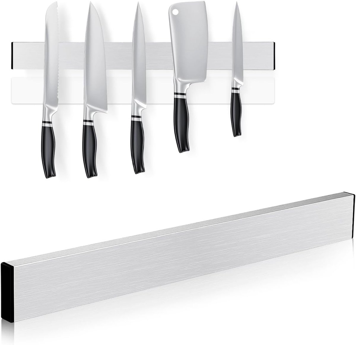 Magnetische messenstrip 40 cm - roestvrij staal - zelfklevend - beschermd messen tegen beschadiging - ShopVlot