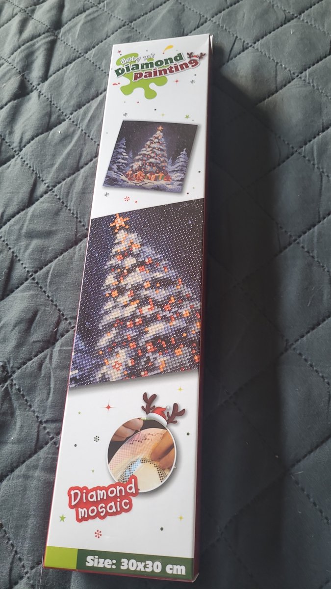 1x Diamond painting kerstset Sneeuwpop 30x30cm schilderij / per stuk