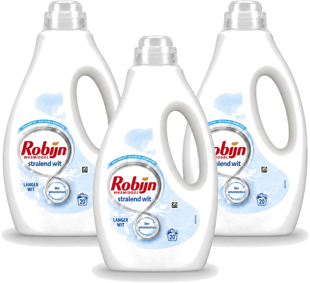 3 x Robijn – Vloeibaar Wasmiddel – Stralend Wit – 20 wasbeurten - Voordeelverpakking - 3 stuks