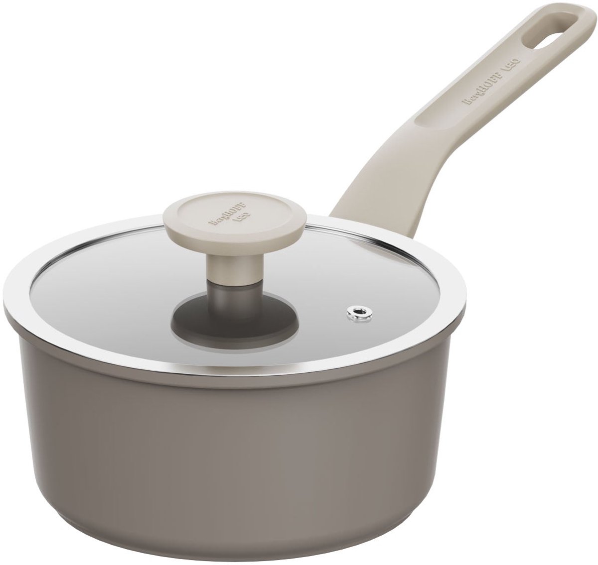 LEO Steelpan met deksel antikleef Dune - Ø 18cm - Beige - PFAS-vrij