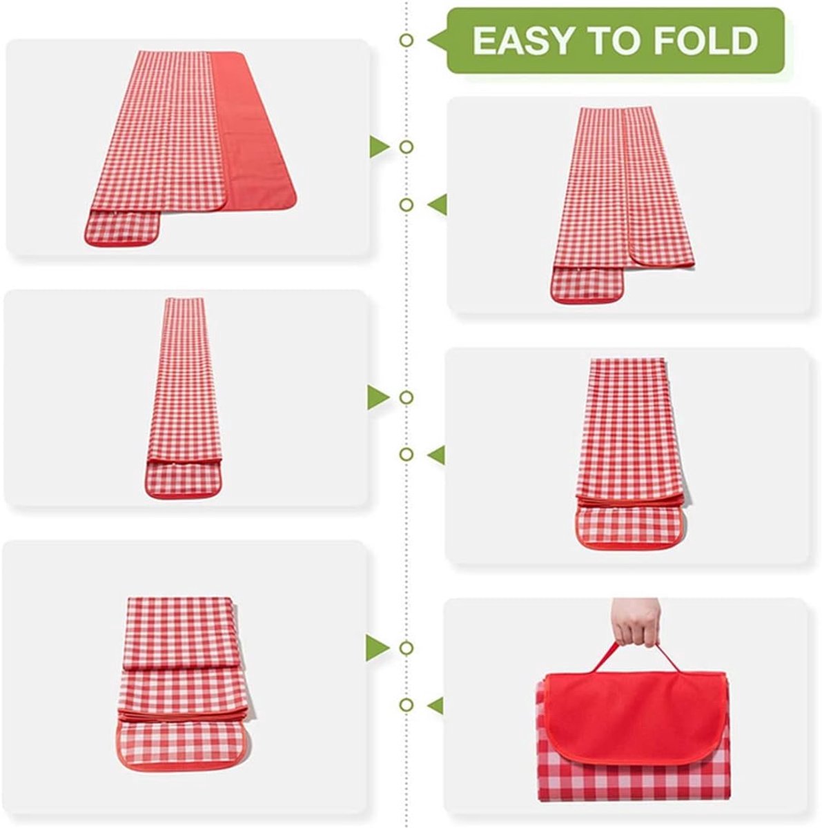 Stranddeken - Picknickdeken voor buiten - Vochtbestendige picknickmat van Oxford-stof - Opvouwbaar en lichtgewicht - Draagbare waterdichte tentmat - 150*100 cm - Bruin — cadeau in Sport & Outdoor - foto 4