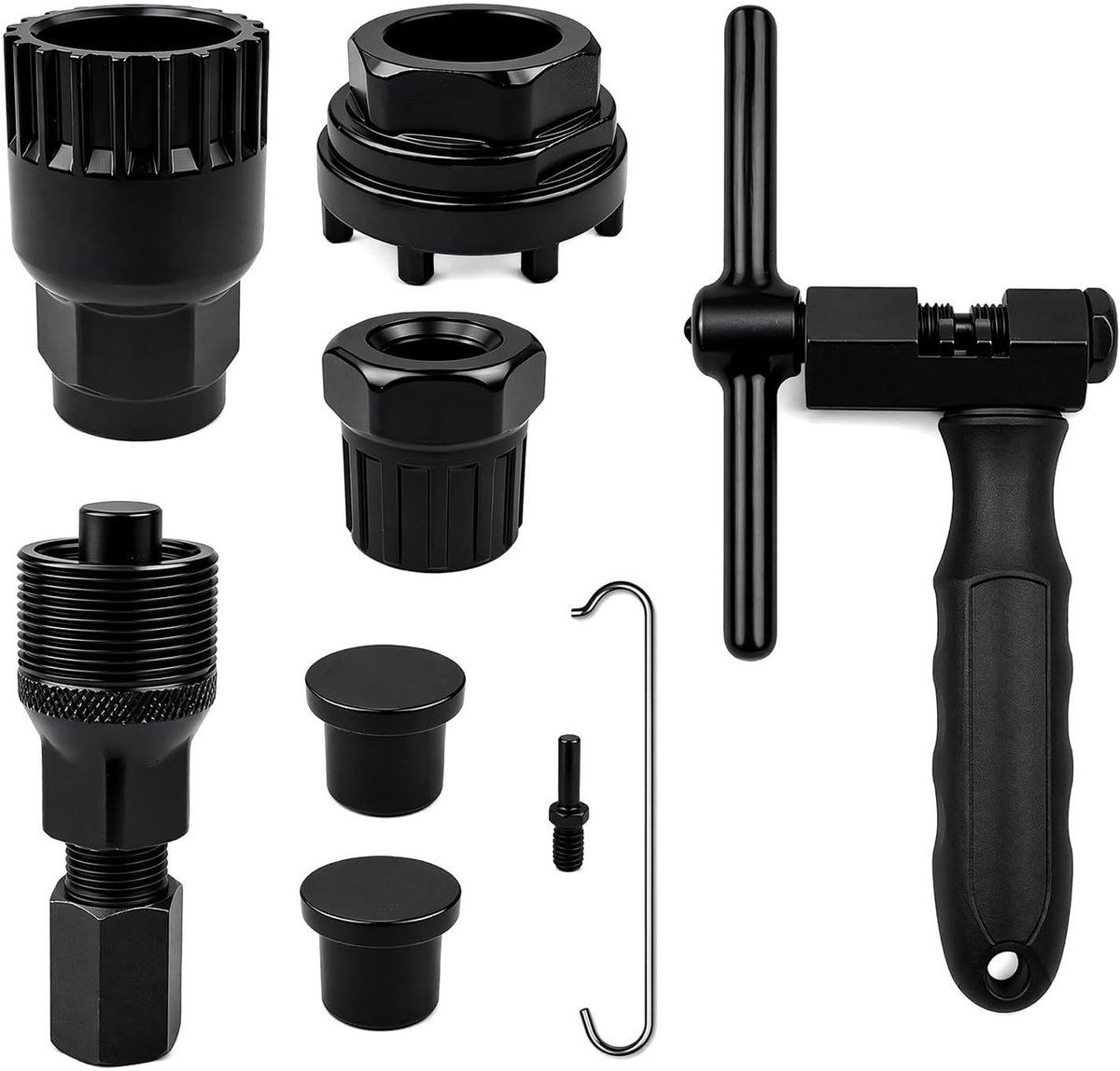 Crankverwijderaar, cranktrekker, 42 mm fiets trapas gereedschap met 8 tanden, cranktrekker voor vele soorten fietsen, zwart