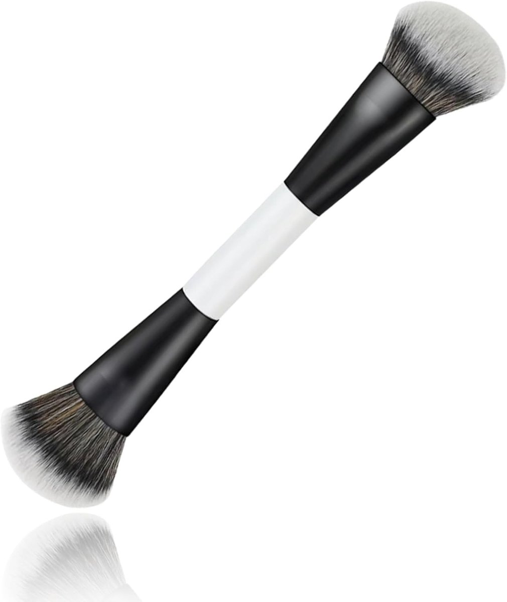 Dubbelzijdige Bronzer en Contour Kwast voor Nauwkeurige Make-up, Vegan Borstels met Synthetische Haren voor Perfecte Blending en Contouren