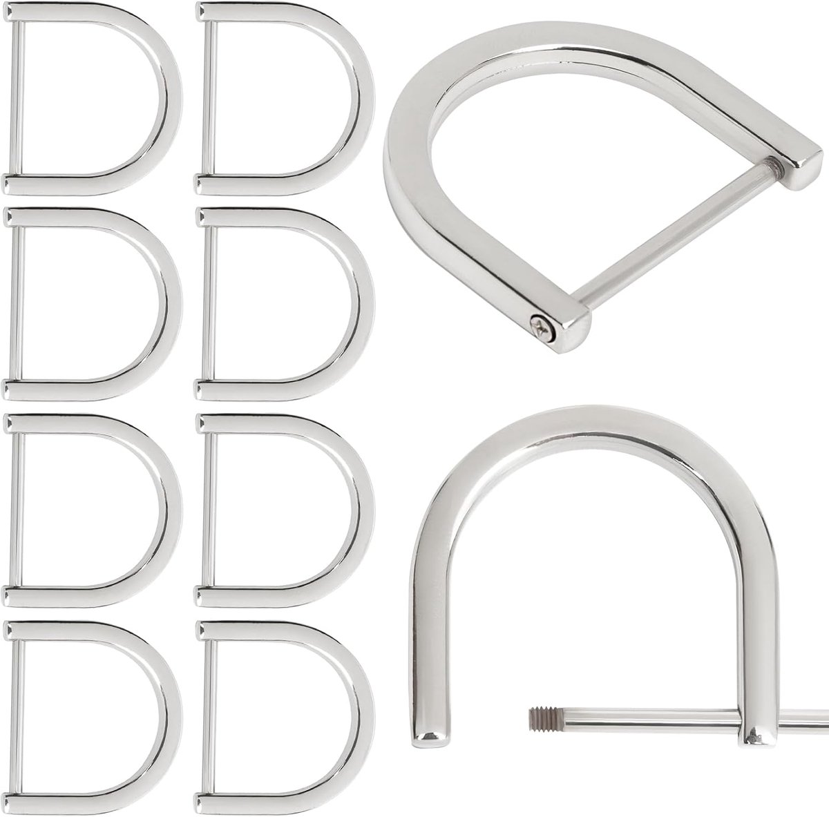 10 stuks D-ring schroef zakaccessoires, U-haken ringen afneembaar voor doe-het-zelf