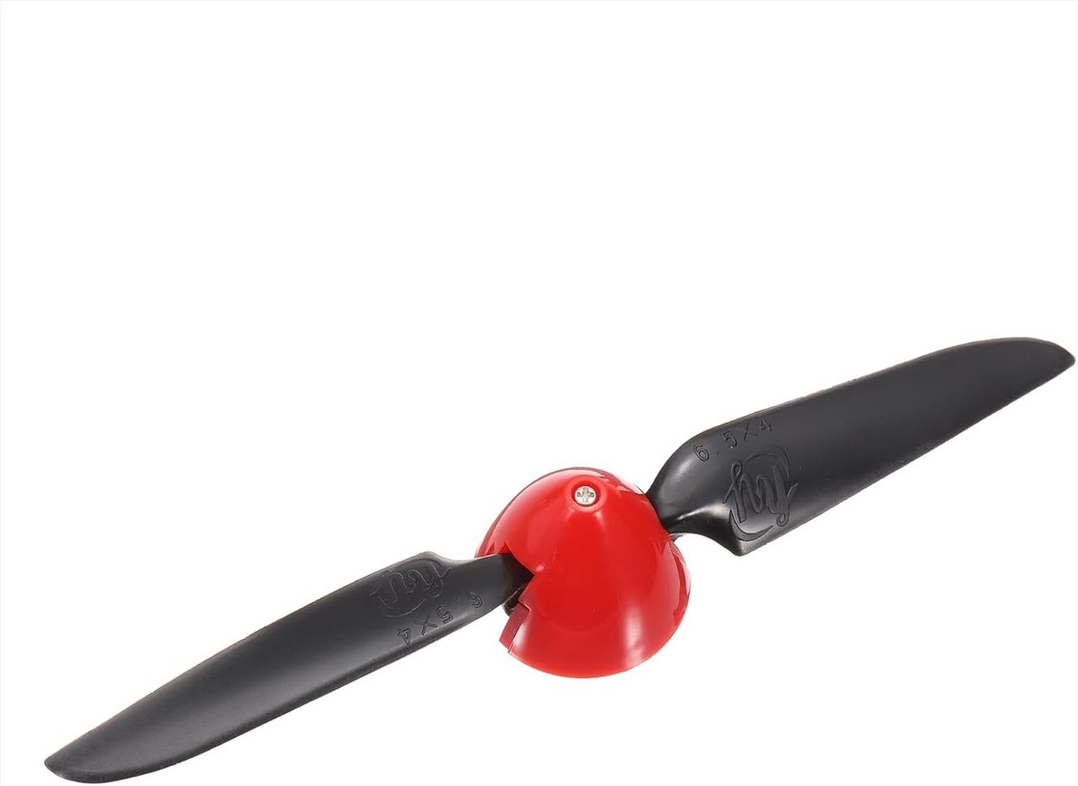 Folding Propeller 6.5 x 4 Inch voor RC Vliegtuigen en Helikopters - D30.5 x H 25mm, 3mm Schacht, 2 Vleugels, Duurzaam Nylon en Spinner in Zwart Rood
