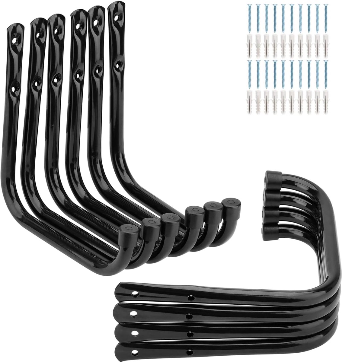 SnelShoppen - 10x Garage Opslaghaken - Stevige Ladder Haken 17cm - Muurbevestigde Gereedschaphanger voor Tuinspullen, Folders, Fietsen en Sportuitrust
