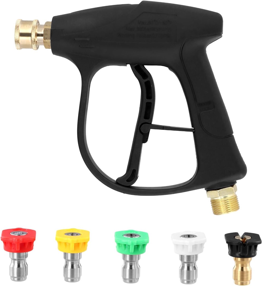 SnelShoppen - Hogedrukreiniger 4000 PSI met 5 Mondstukken, M22-14 Ingang, 1/4" Snelsluiting, Krachtige Reiniging voor Tuin, Auto, Terras, Camping