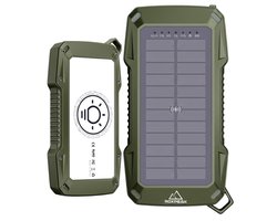 RoxPeak® Titancharge X2 - Solar Powerbank 50.000 MaH - 65W Snellader - draadloos laden - Geschikt voor alle smartphones & Tablets - 2x USB A + 2x USB-C - LED Display - Kampeerlamp - Sensor Alarm - Outdoor - Noodpakket - Universeel - Groen