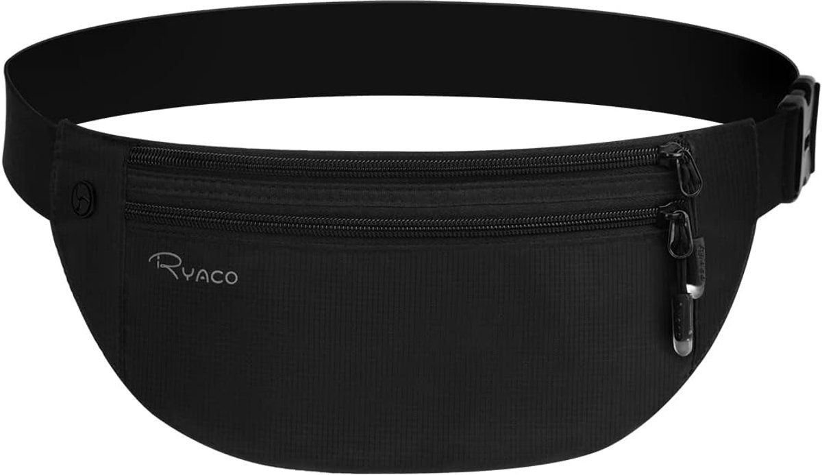 SnelShoppen - RFID Heuptas voor Reizen, Slimme Waterdichte Waist Bag voor Hardlopen, Veiligheidsportemonnee voor Paspoort, Cash, Kaarten en Telefoon,