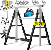 MASKO® Telescopische schraag - Belastbaar tot 200 kg - Verstelbaar 80-130 cm - 4-delig - Zilver/zwart