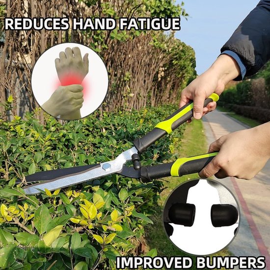Snoeischaar - Tuinschaar - Heggenschaar - voor het snoeien van borders - Tuingereedschap - Groen - 1 stuk - 54 cm lang. — afbeelding 3