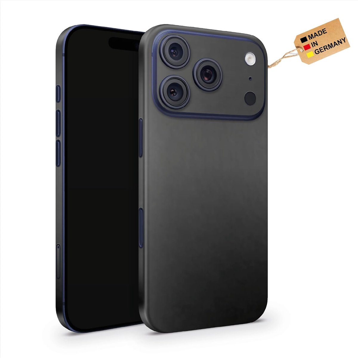 Skins Skin Protector compatibel met iPhone 17 Pro, 360° Full Coverage met logo-uitsparing (mat zwart)