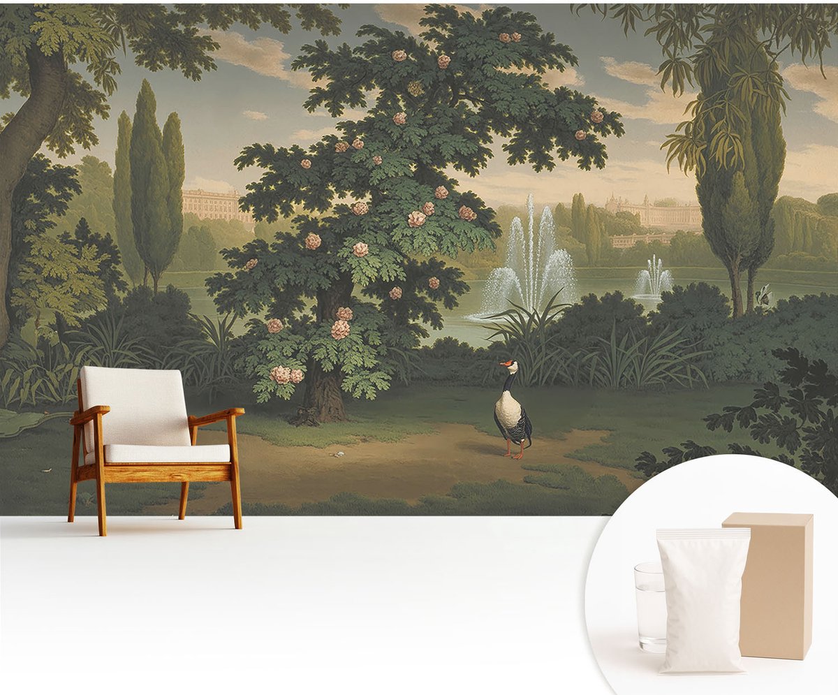 Wallfluent Fotobehang - Groente Vliesbehang - 416x254 cm - Natuurlijke Tuin Muurschildering - Slaapkamer behang Landschappen - Fotobehang Vlies - Gang behang