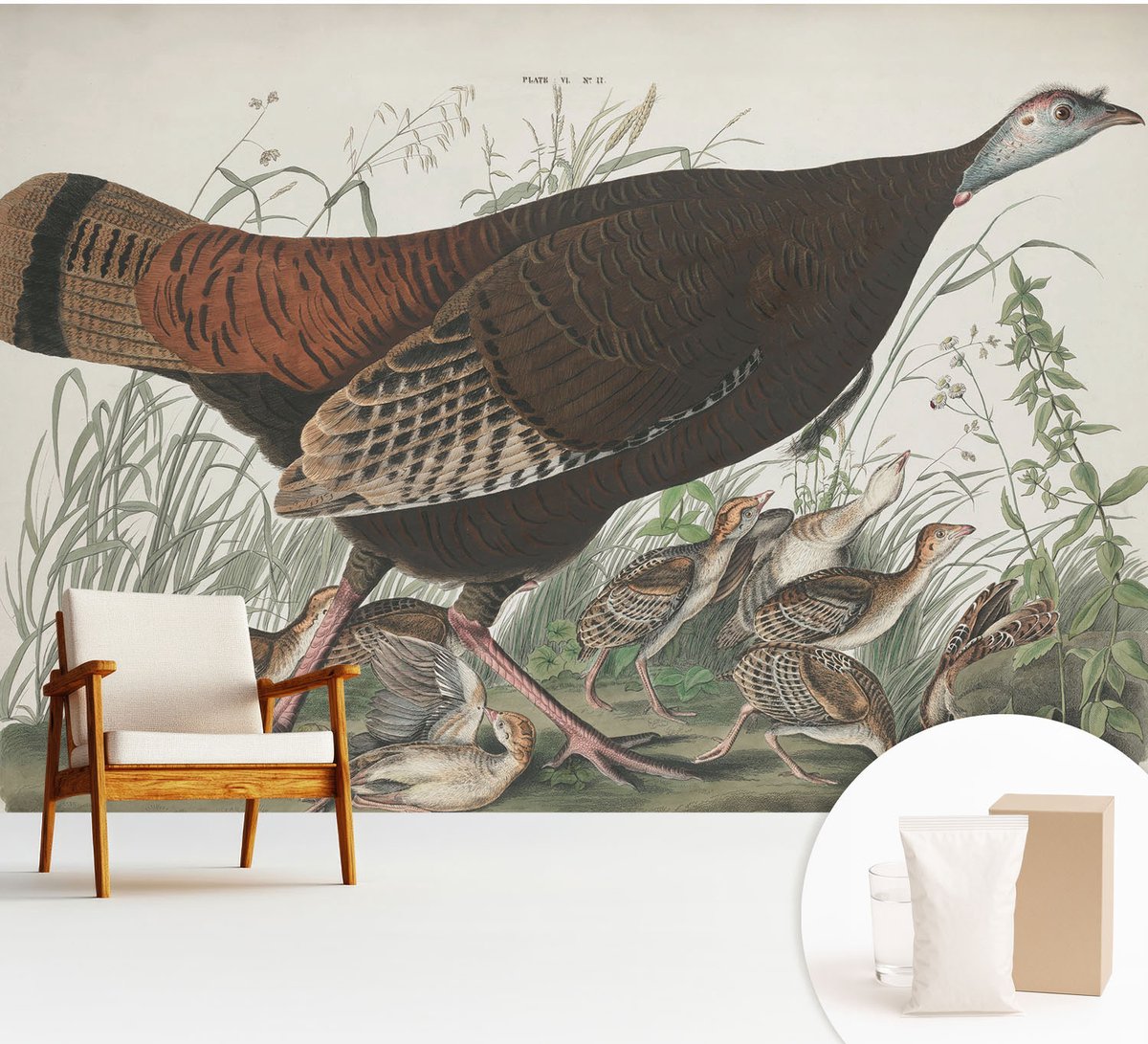 Wallfluent Fotobehang - Bruin Vliesbehang - 312x219 cm - Natuurlijke Harmonie Muurschildering - Slaapkamer behang Dieren - Fotobehang Vlies - Gang behang