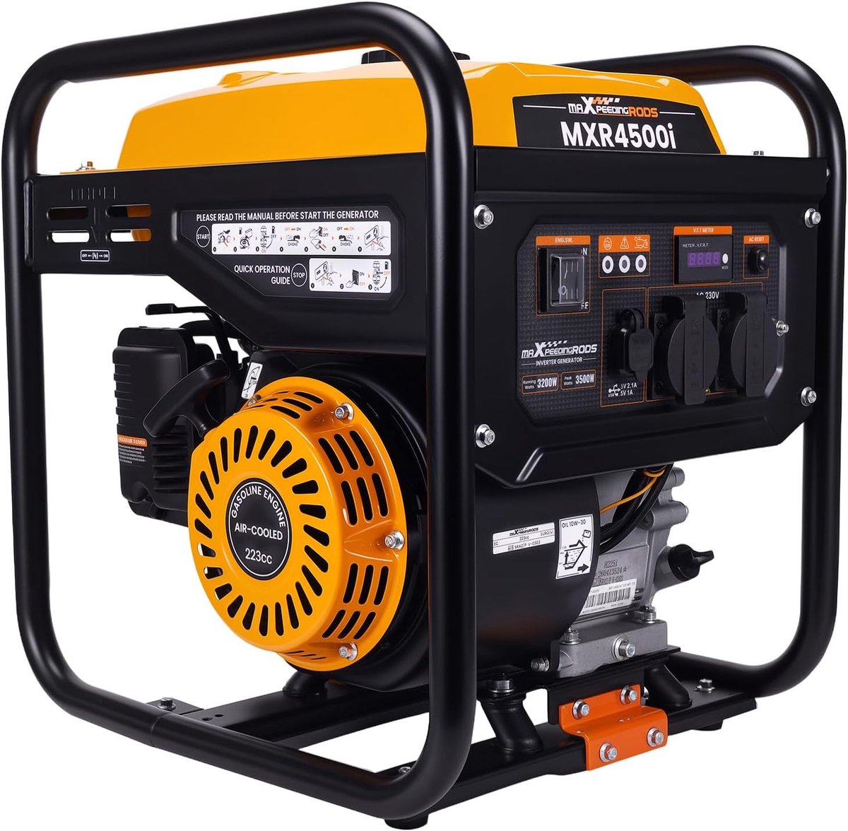 Inverter Power Generator 3500W - 43.5cm x 37.5cm x 45.5cm - Industrohome