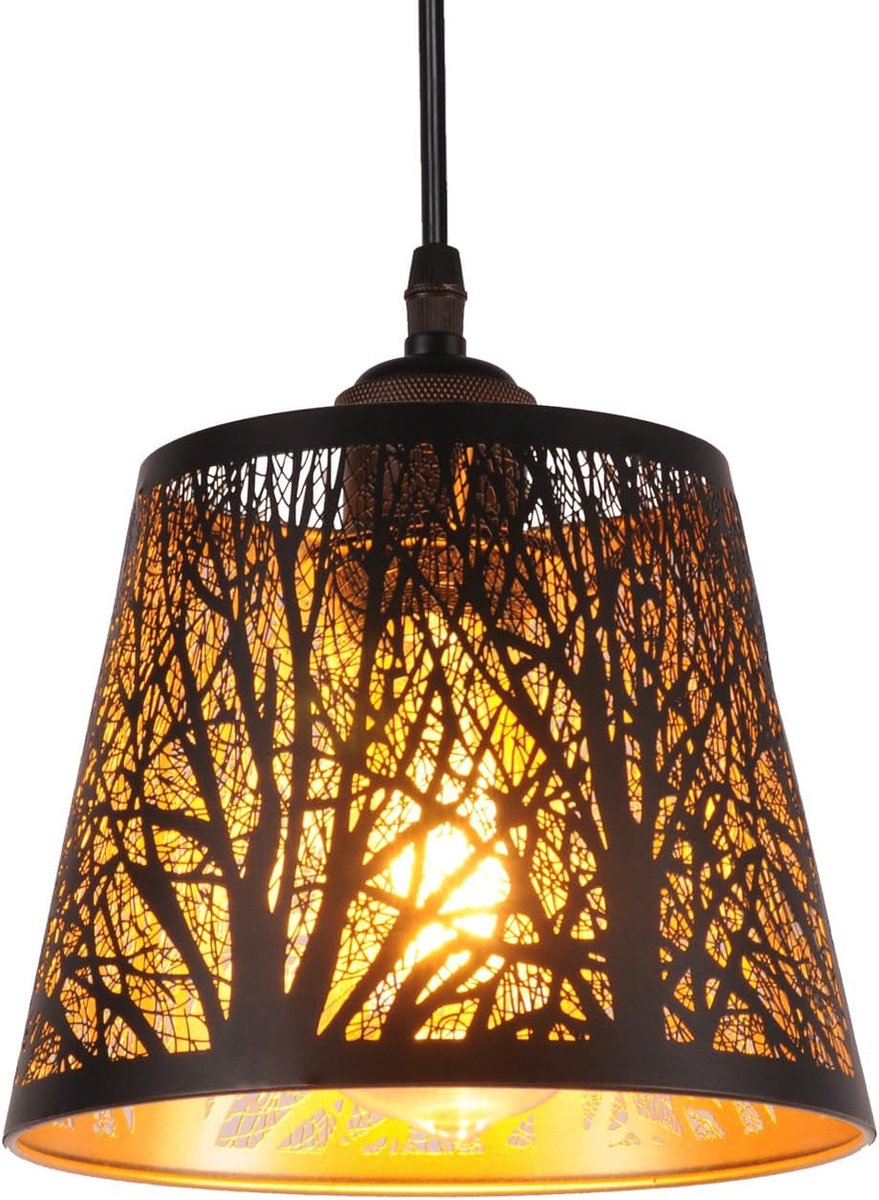 Hanglamp E27 modern zwart - metalen chandelier - verstelbare kabel - stijlvolle verlichting voor binnen - ShopVlot