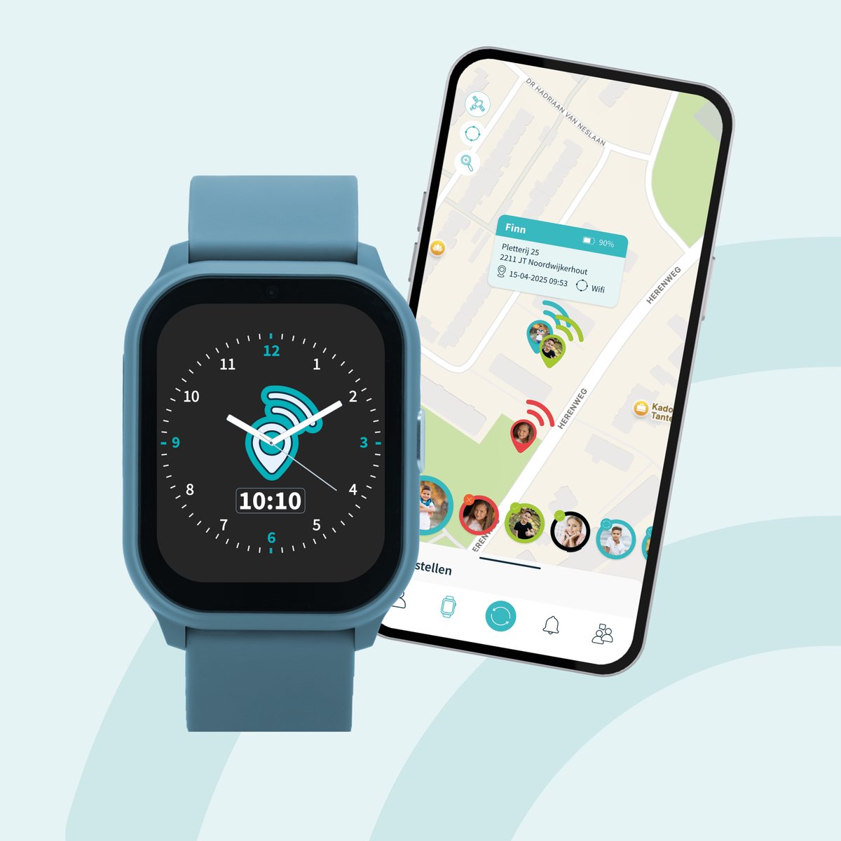 One2track Connect YOU Blauw | GPS horloge voor kinderen | Videobel in HD, voeg vriendjes toe en zie altijd waar je kind is met de leukste smartwatch voor kinderen