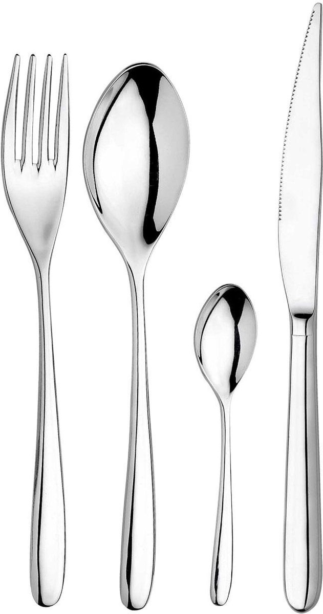 Bestekset 48 stuks - roestvrij staal - zilver - luxe uitstraling voor dineren - ShopVlot