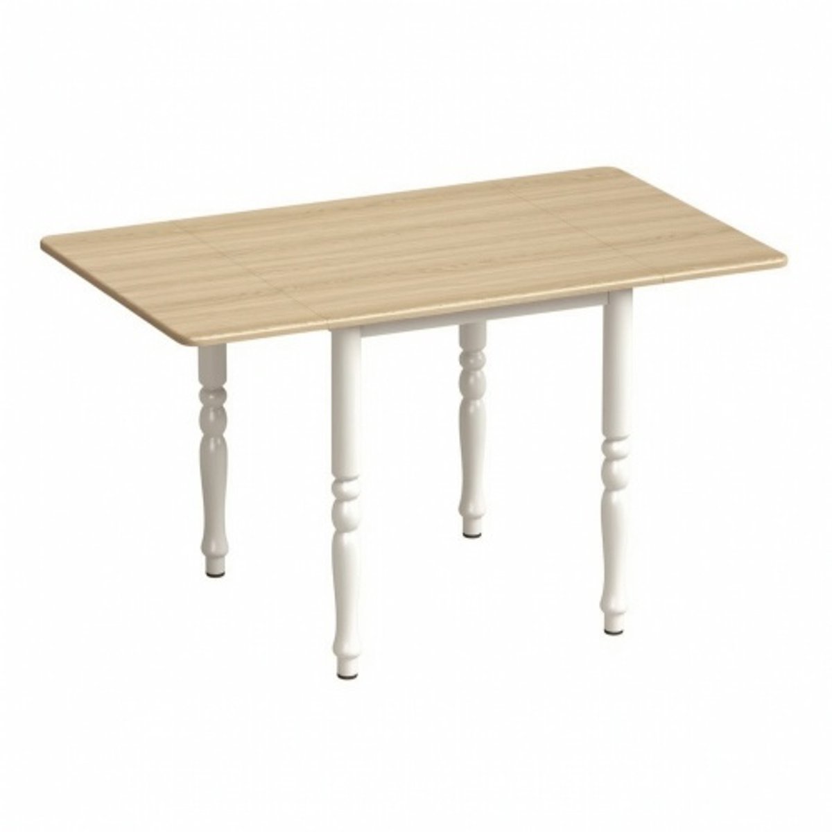 Uitschuifbare/Inklapbare Eettafel – Voor 2 tot 6 Personen – Ruimtebesparend – 134 x 80 x 75 cm – Naturel/Wit