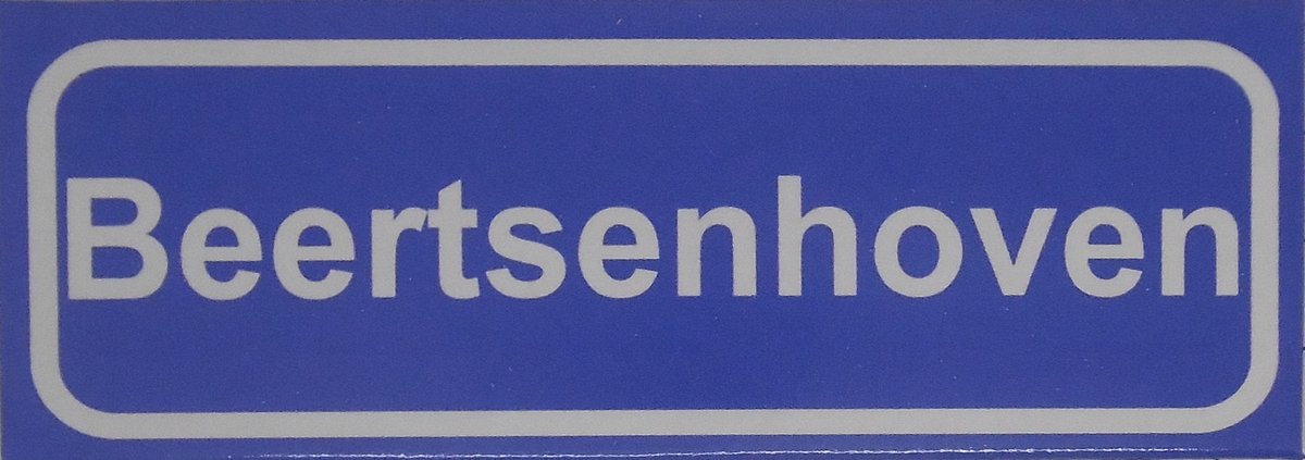 Souv© - koelkast magneet - plaatsnaam bord - kombord - souvenir - koelkastmagneetje - relatiegeschenk Beertsenhoven