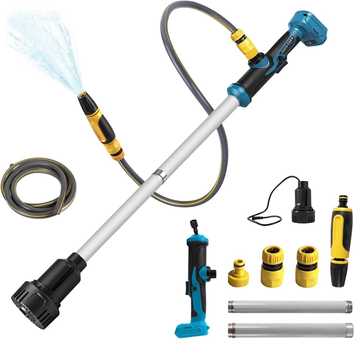 Draagbare draadloze accu regenvatpomp - 10 m opvoerhoogte - 2400 l/u - ideaal voor zwembad en tuin - ShopVlot