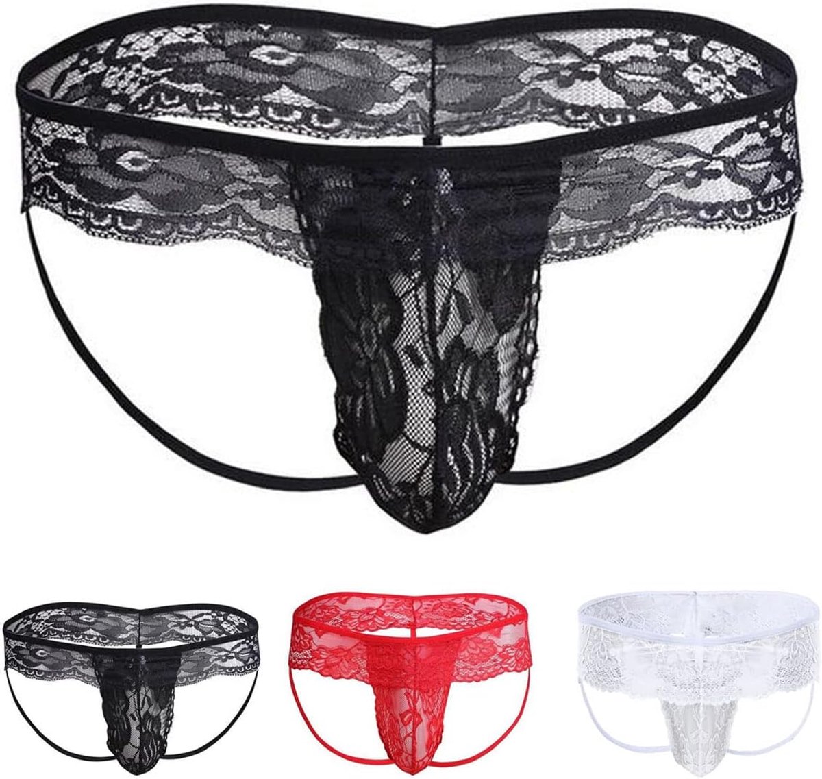 Jockstrap tangas heren - zwarte kanten thong - ademend materiaal - perfect voor sport en comfort - ShopVlot
