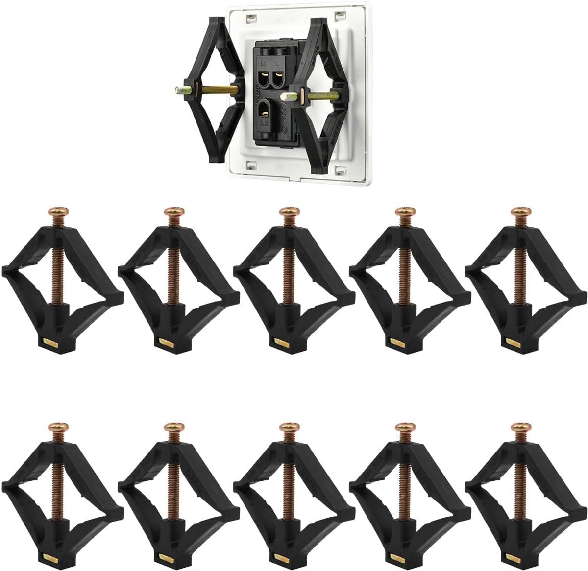 Cassette steunstangen 10-pack - wandmontage - elektrisch gereedschap - snelle installatie in 30 seconden - ShopVlot