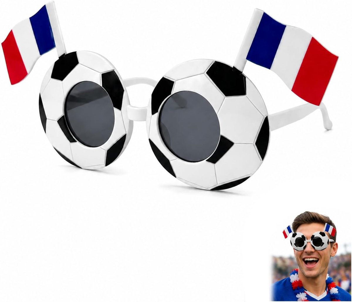 Zonnebril fan Frankrijk - voetbalmotief - ergonomische pasvorm - ideaal voor evenementen - ShopVlot