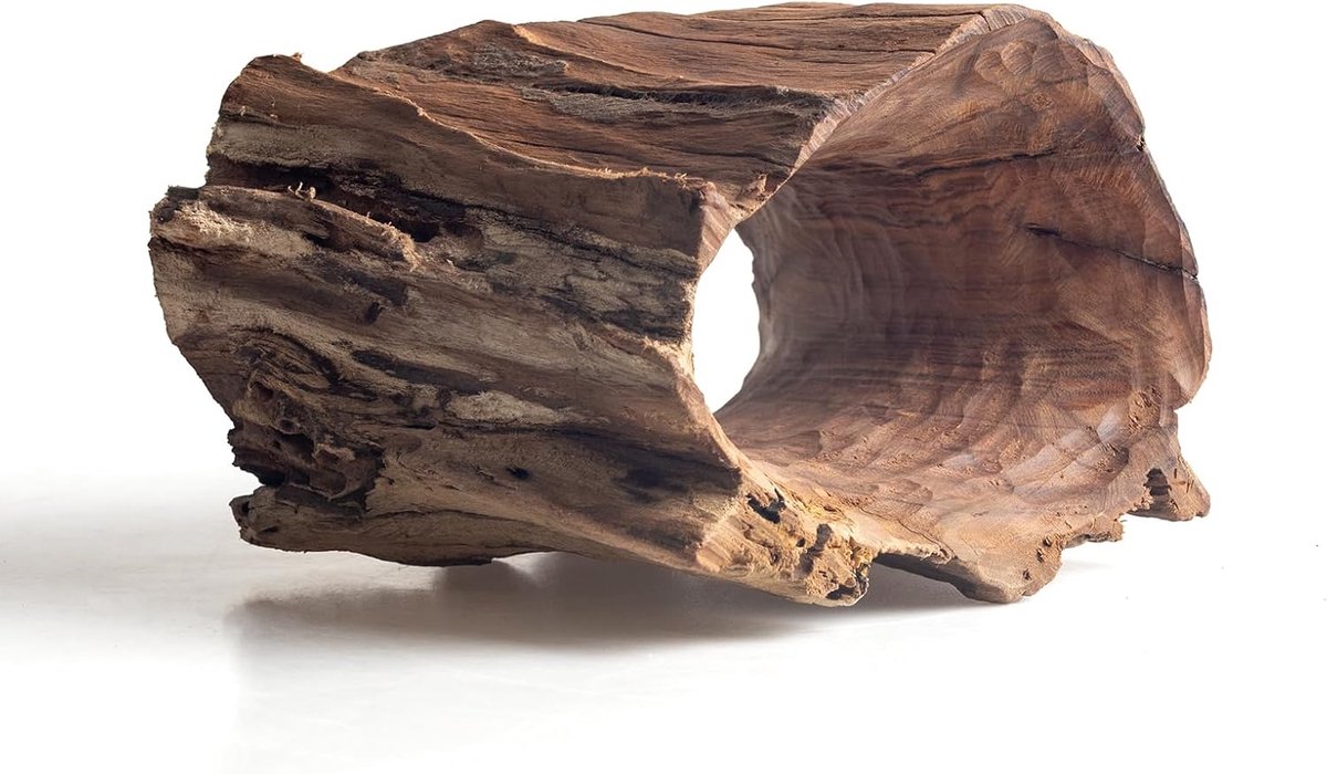 SnelShoppen - Holey Driftwood voor Aquarium - Natuurlijke Driftwood Schuilplaats - 11-15cm - Cave Style Hout Decor voor Kleine Aquaria - Perfect voor