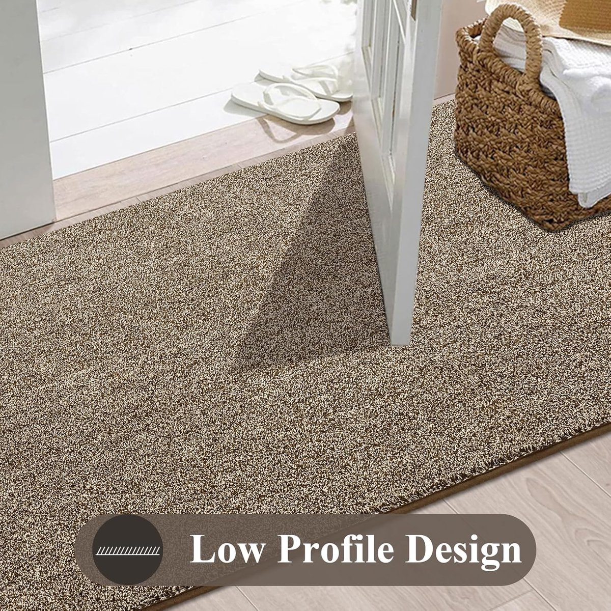 SnelShoppen - Wasbare Loper 80x240cm - Antislip Corridor Tapijt - Geschikt voor Keuken, Badkamer, Hal, Slaapkamer - Khaki Polyester - Duurzaam en Zach