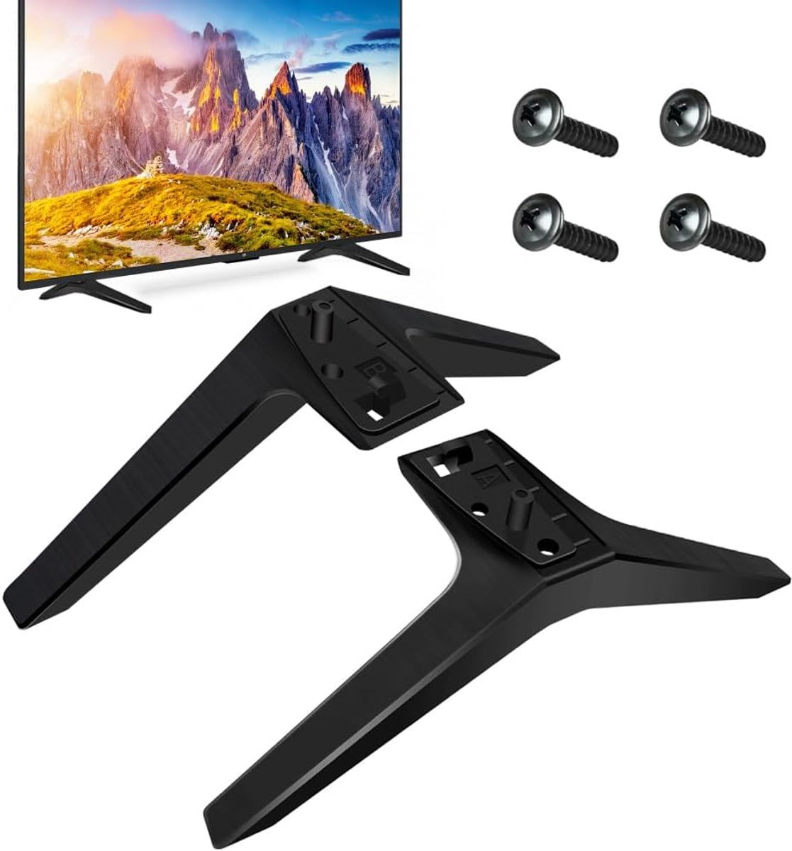 TV Stand Set 2 Delen - Universele TV Poten - Geschikt voor 49, 50 en 55 inch - Zwart - ShopVlot