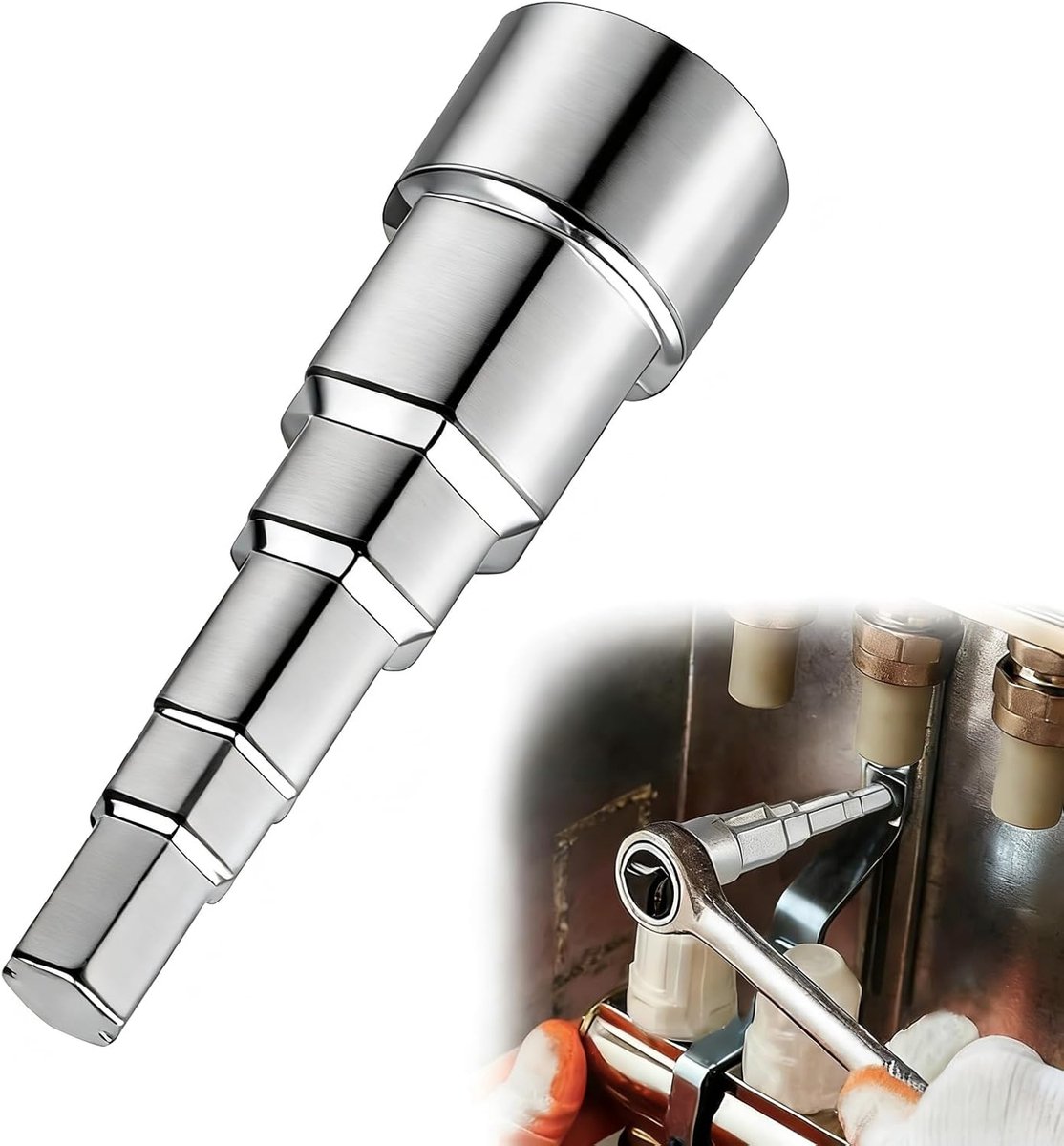 SnelShoppen - Radiator Wrench, Universele Open-end Sleutel, 5-Staps Radiator Ventiel Sleutel, 1/2 Inch Binnen Vierkant, Ratel Sleutel voor Verwarming,