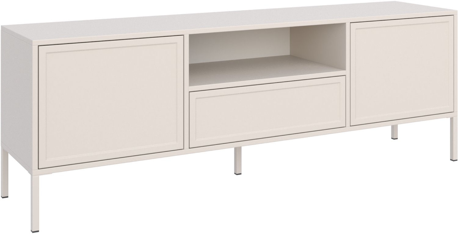 Selsey Velveto – TV-meubel met 2 deuren, lade en nis - Kasjmier - 160cm kasjmiergrijs