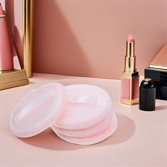 20 Stuks Ronde Velours Poederpuff Roze Herbruikbare Make-up Spons voor Losse Compacte Poeders Krachtige Olieabsorptie Geschikt voor Dagelijks Gebruik Onderweg voor Dames — afbeelding 2