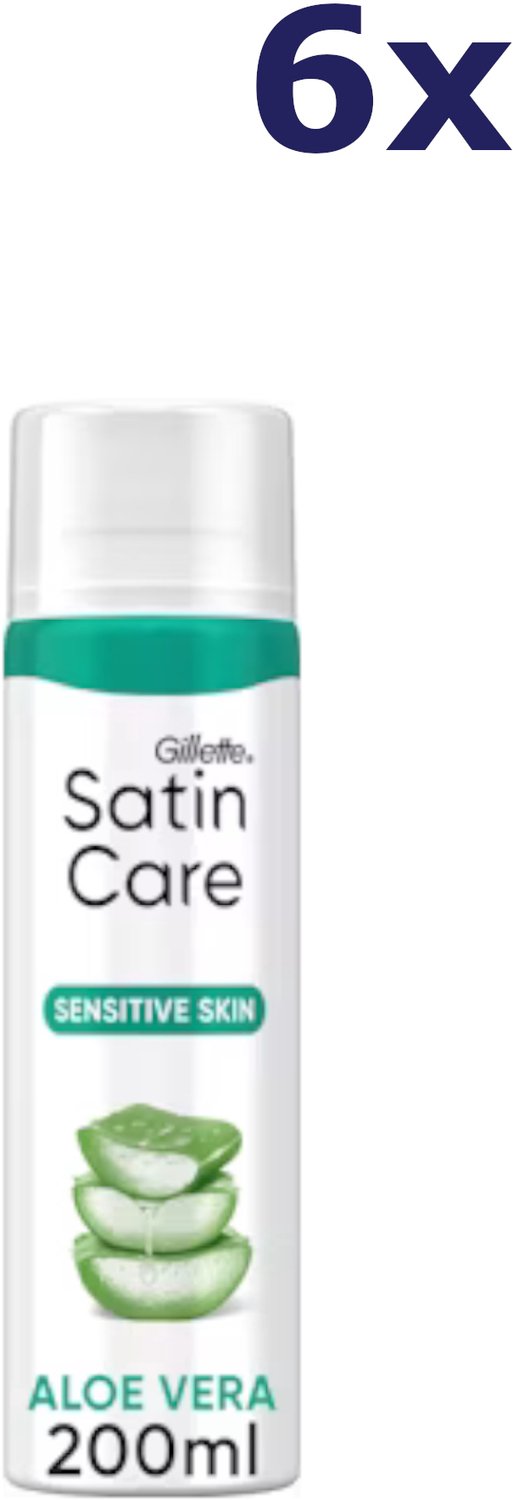 Gillette - Satin Care Shave Aloe Vera Gel (Dry Skin) - Shaving Gel - 6 x 200ml