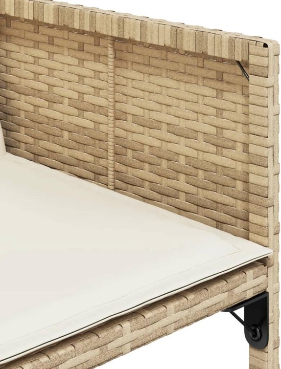 Poly rattan inklapbaar eethoek Tuinset beige — afbeelding 3