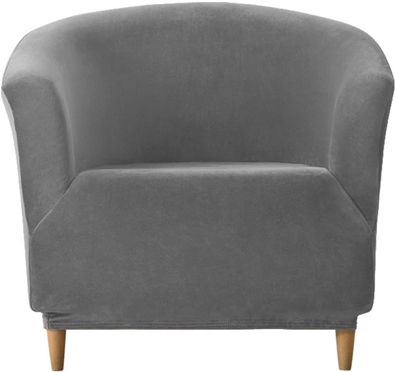 Luxe Fluwelen Badstoelhoezen, 1 Stuks Tub Chair hoes Antislip Tub Chair Covers voor fauteuils Elastische zachte Meubelbeschermer -donker grijs