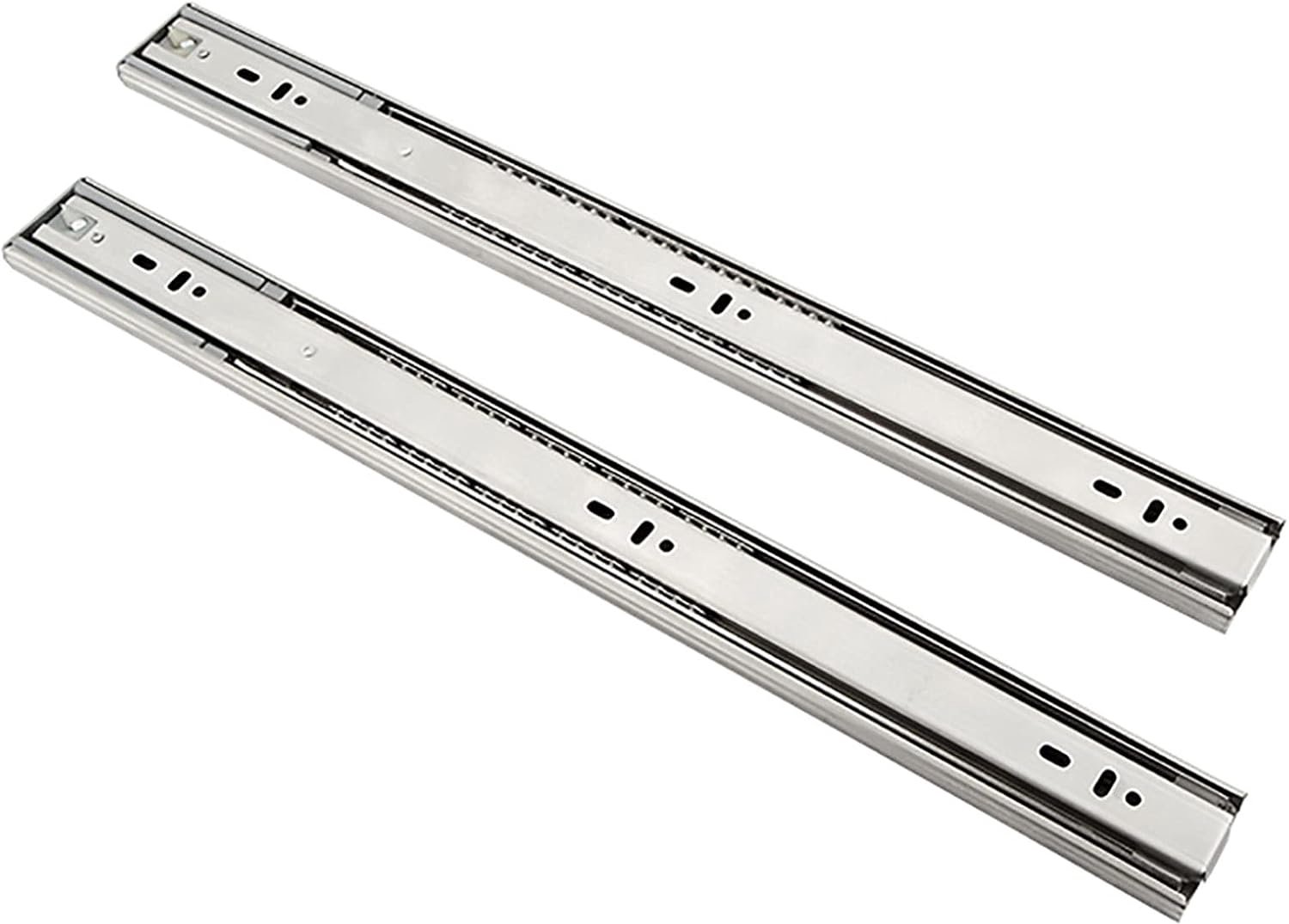 1 Paar Ball Beadrawer Slide Runner, RVS Slides Rails Laderail, Zijmontage, 3 Vouwen Volledige Uitbreiding, voor Badkamer Woonkamer Ladekasten, Kleur, 40Cm,