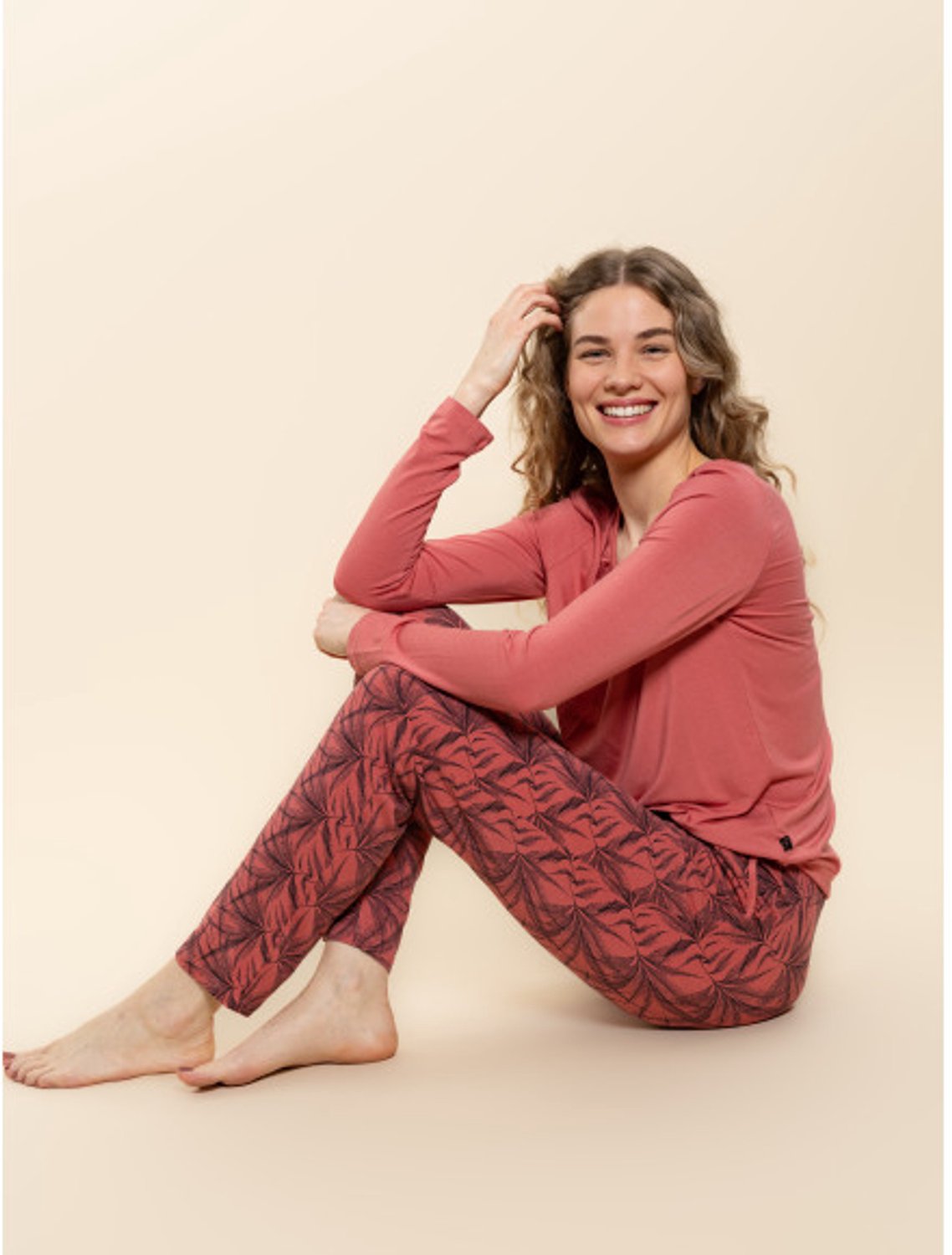 Charlie Choe Dames Pyjama Dusty Cedar Roze