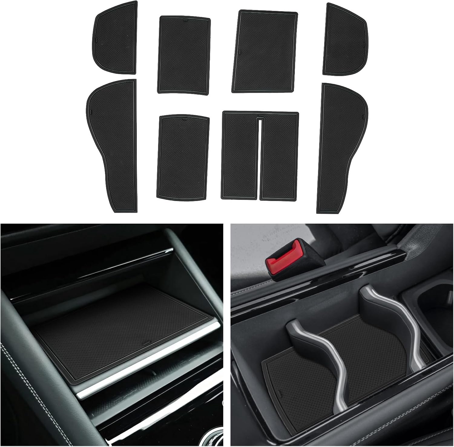 CDEFG Rubber Mats Compatible with VW Tiguan 3 2024 2025, Rubber Mats, Center Console, Non-Slip Mats, Non-Slip Rubber - ShopVlot