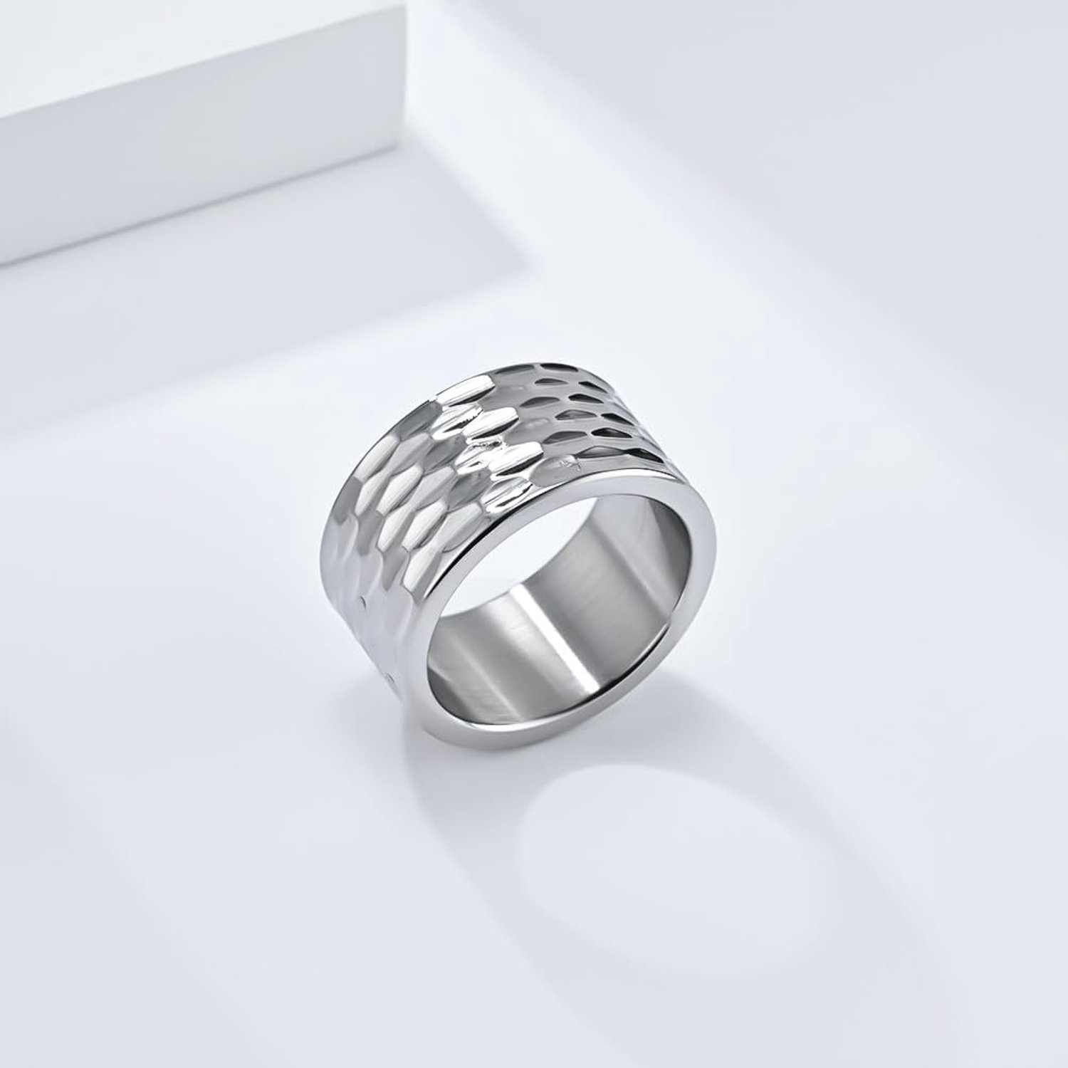 HIJONES Stainless Steel Wedding Rings 12mm Thumb Ring Comfort Fit - ShopVlot