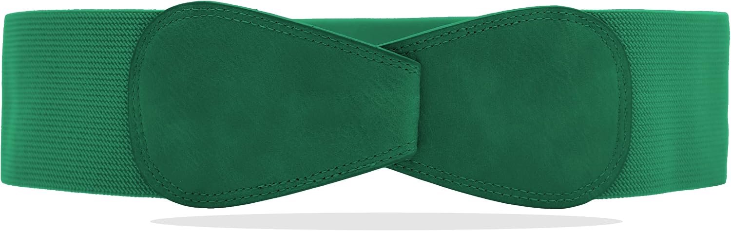 Van Der Rich ® - Obi belt elastic stretchy width 7 cm - women, green, One size - ShopVlot